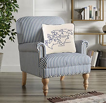 Minnetonka pillow in chair linen border_